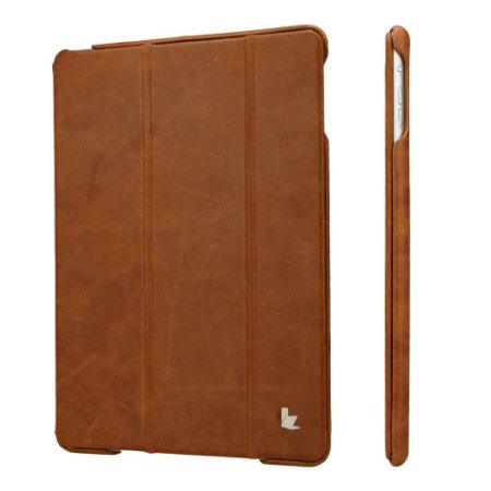 Jisoncase Vintage Genuine Leather Smart Case for iPad Air, Brown (JS-ID5-01A20)