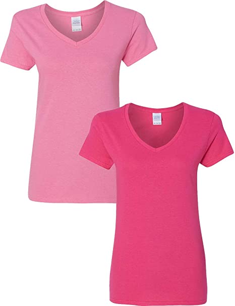 Gildan Women's Heavy Cotton V-Neck T-Shirt, 2-Pack