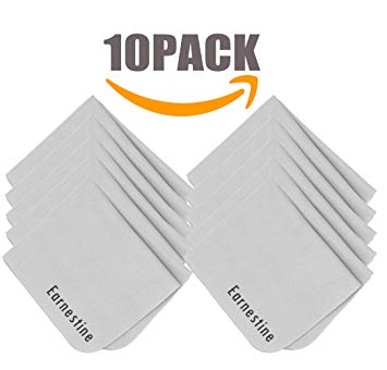 Super Soft 6 x 7 Inch Gray Microfiber Cleaning Cloth 10 Pack in Exquisite Package Gift as Glasses Cleaning Cloths,Eyelass Cleaning Cloth for Glasses and Camera Lens. Smartphone Screen