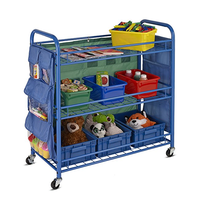 Honey-Can-Do CRT-03477 All Purpose Rolling Activity Cart, Blue, 34L x 35H