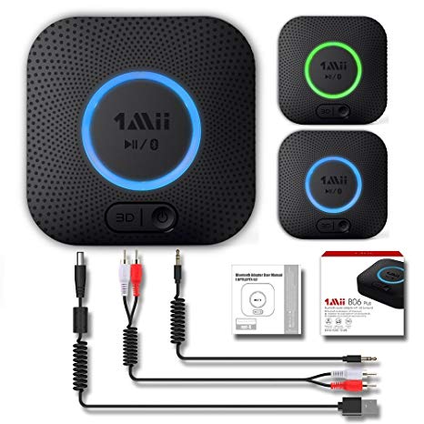 1mii Bluetooth Receiver, Hi-Fi Wireless Audio Adapter, Bluetooth 4.2 Adapter with 3D Surround aptX Low Latency for Home Music Streaming Stereo System