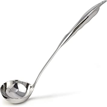 Zulay Premium 12 Inch Stainless Steel Ladle with Comfortable Grip - Soup Ladle with Long Handle and Ample Bowl Capacity Perfect for Stirring, Serving Soups and More - Heavy-Duty Metal Ladle