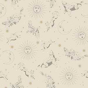 RoomMates Zodiac Dreams Linen Peel and Stick Wallpaper, RMK12752PLW