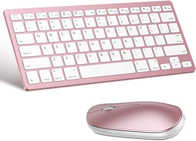 OMOTON Wireless Bluetooth Keyboard and Mouse for iPad (iPadOS 13 / iOS 13 and Above), Compatible with New iPad 10.2, iPad Pro 12.9/11.0, iPad Mini 5, and Other Bluetooth Enabled Devices (Rose Gold)