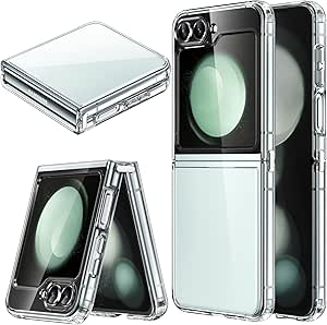 JETech Coque pour Samsung Galaxy Z Flip 5 2023, Étui Housse de Protection Transparente avec Bumper Antichoc et Dos Anti-Rayures (Transparente)