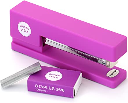 Office   Style Stapler Precision Jam-Free Full Strip Non-Skid Stapler, Purple