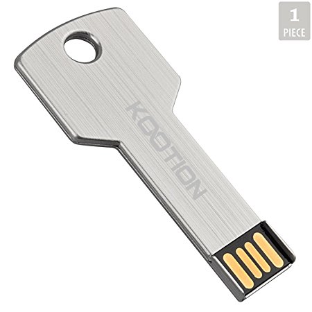 KOOTION 16GB Metal Key Design USB Flash Drive, Metal Key Shaped Memory Stick, USB 2.0 Silver