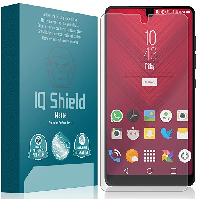 Essential Phone Screen Protector, IQ Shield Matte Full Coverage Anti-Glare Screen Protector for Essential Phone (PH-1) Bubble-Free Film