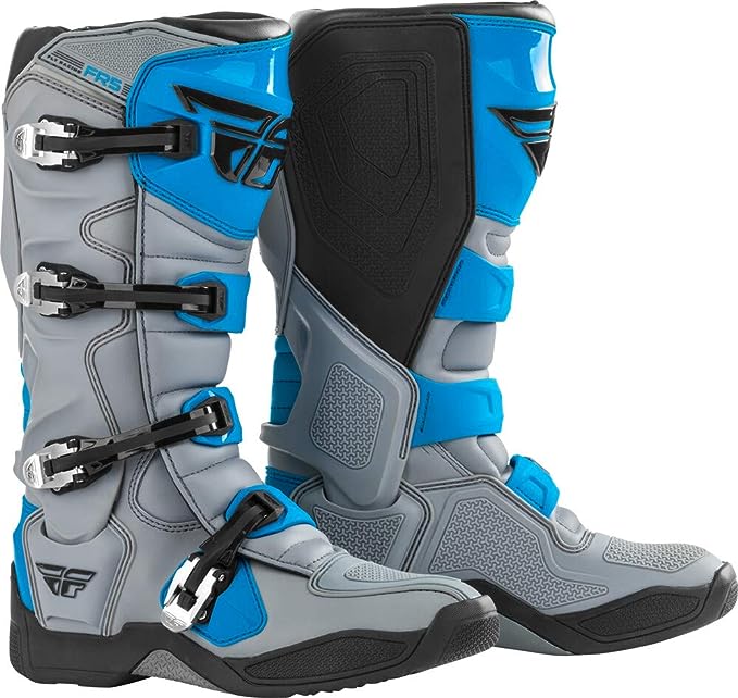 FLY Racing Adult FR5 Motocross Boots (Grey/Blue, US 11)