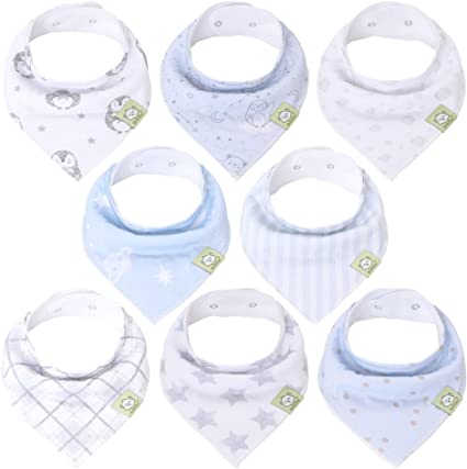 Baby Bandana Drool Bibs - Bandana Bibs For Boys, Girls by KeaBabies- Super Absorbent Bandana Drool Bibs - Teething Bibs - Organic Cotton Baby Bibs For Infant, Toddler - 8 Pack Bibs Set (Constellation)