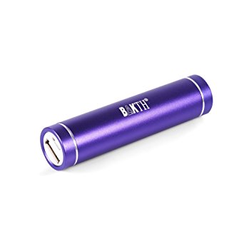 BAKTH 3200mAh Power Bank - Portable Premium Aluminum Mini Lipstick-Sized USB Ultra-Compact Backup Phone Charger External Battery for Smartphones,Tablets and Other Devices (Purple)