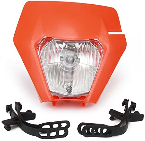 Motorcycle 2017 Universal Plastic Headlight Headlamp Frontlight For KTM EXC SXS SX EXC XC XCF XCW XCFW SXF SMR MX EGS 50-525 (Orange)
