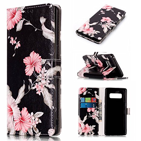 Note 8 Case,Galaxy Note 8 Case,DAMONDY Luxury Marble Stand Wallet Purse Card ID Holders Design Flip Cover TPU Soft Bumper PU Leather Magnetic Case for Samsung Galaxy Note 8 2017 -Azalea