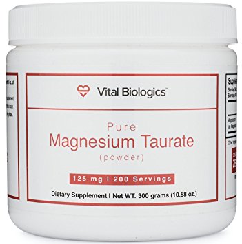 Pure Magnesium Taurate- 125 mg | 200 Servings - Completely Free of Stearates, Fillers, Flavorings, Preservatives or Other Additives. Made in the USA.
