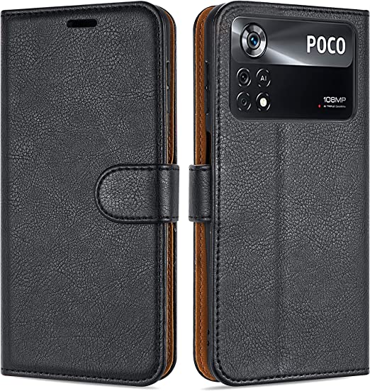 Case Collection for Xiaomi Poco M4 Pro Phone Premium Leather Folio Cover, Magnetic Closure Protective Book Design Wallet Flip with [Card Slots] and [Kickstand] for Xiaomi Poco M4 Pro Case