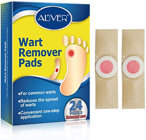 Wart Removal Plasters Pad, Wart Remover Pads, Corn Removal Treatment, Foot Corn Removal Plaster with Hole, Remove Common and Plantar Warts Callus, Soften Skin Cutin Sticker Stop Wart Regrowth-24PCS