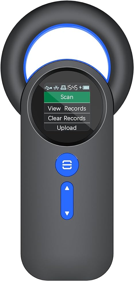 Symcode Bluetooth Pet Microchip Reader Wireless RFID Animal Chip ID Reader Scanner Animal ID Tag Handheld Scanner Animal Tag Reader EMID FDX-B(ISO11784/11785) 134.2KHz/125KHz