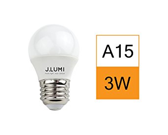 J.LUMI BPC4503 LED light bulb 3W, G45 and A15 light bulb, 25W incandecent equivalent, E26 medium base, 3000K warm white, NOT DIMMABLE, 1-pack