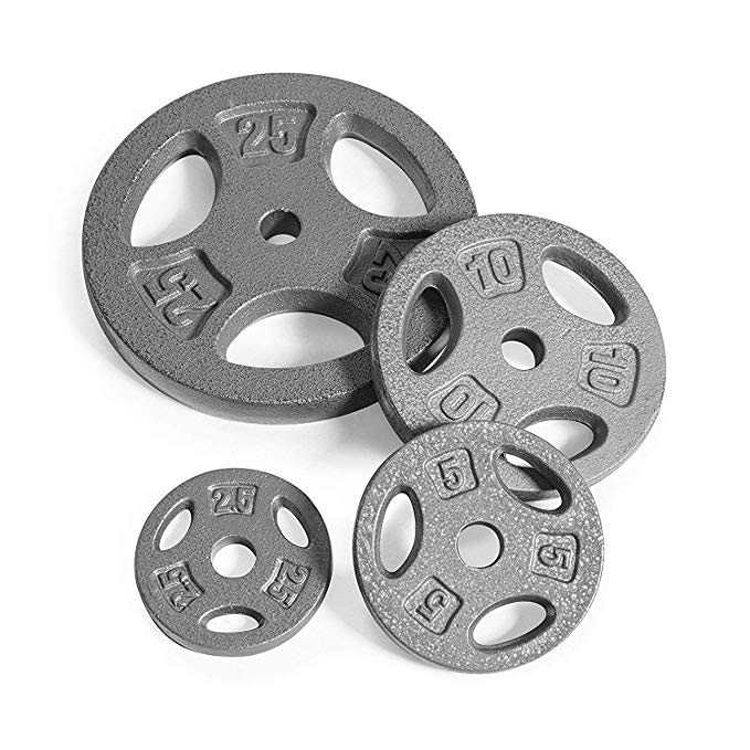 CAP Barbell Standard 1-Inch Grip Weight Plates, Single, Gray