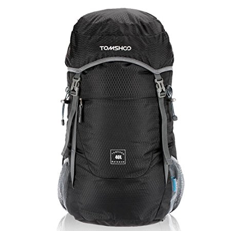 TOMSHOO 40L Foldable Packable Backpack Ultra Lightweight Water-resistant Nylon Travel Trekking Bag Outdoor