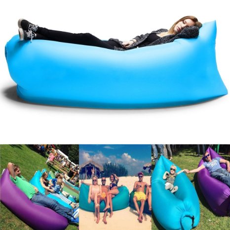 LOPEZ 2016 New Fast Infaltable Beach Sleeping Bag Convenient Outdoor Inflatable Lounger Mattress Quick Open lazybones Sleeping Air Bed Hangout Camping Bed Free Beach Cheer Beach Sofa Lounge