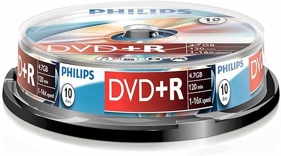 Philips DR4S6B10 °F Blank DVD   R 4.7 GB Data/120 Min Video, 16X, SPINDLE of 10