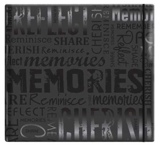 MBI by MCS Embossed Gloss Expressions Top Load Scrapbook, Black, Embossed "Memories" (848121)