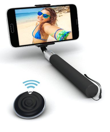 Selfie Stick, Bluetooth Certified 360° Monopod For All iPhones (iOS 5.0 ), All Samsung Galaxy, Note, Android Phones (4.2 ) Includes Wireless Remote Control Camera Shutter (Black)