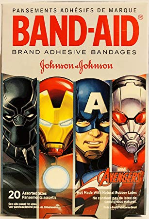 Band-Aid Brand Adhesive Bandages - Marvel Avengers - 20 Count Assorted Bandages - Pack of 2 Boxes (Packaging Varies)