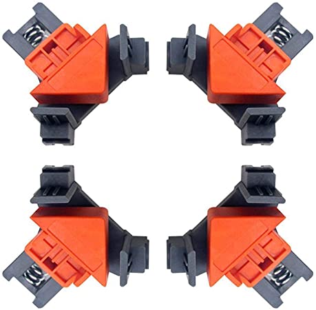 Boloniprod 4Pcs Angle Clamps Bar Clamps Right Angle Fixing Clip Multi-function Woodworking Right Angle Clamp Adjustable Swing Corner Clamp Corner Clip Fixer for Welding,Wood-Working,Making Cabinets