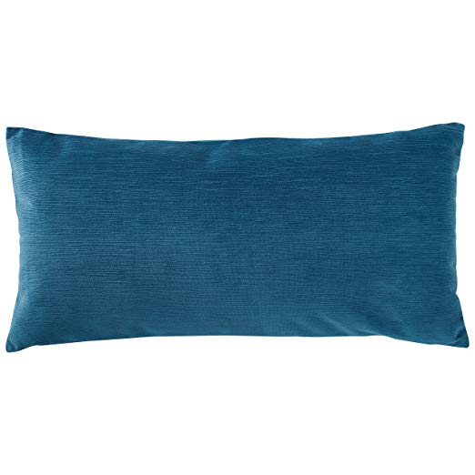 Rivet Velvet Texture Pillow, 12" x 24", Azure