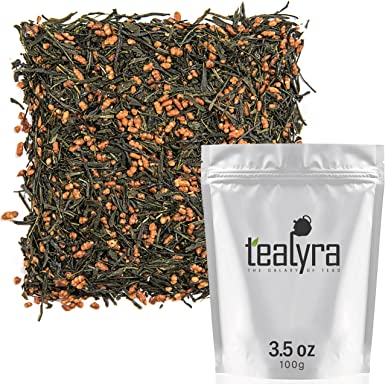 Tealyra - Gen Mai Cha Supreme - Japanese Loose Leaf Tea - Genmaicha Green Tea with Rice - Caffeine Level Low - 100g