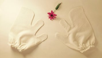Garshana Gloves, raw silk massage gloves, ayurvedic massage