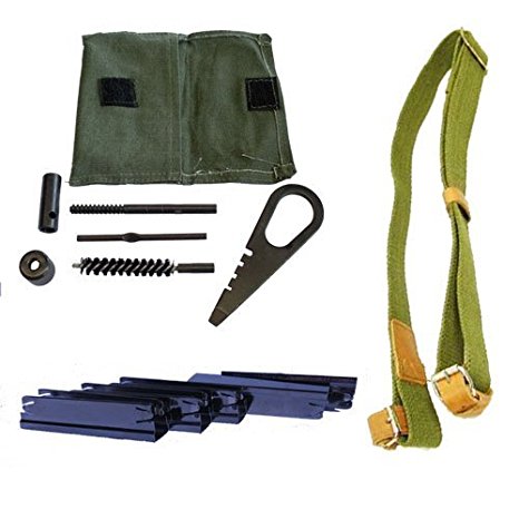 Mosin Nagant Cleaning Kit; Sling; and 5 Pack Stripper Clip Combo