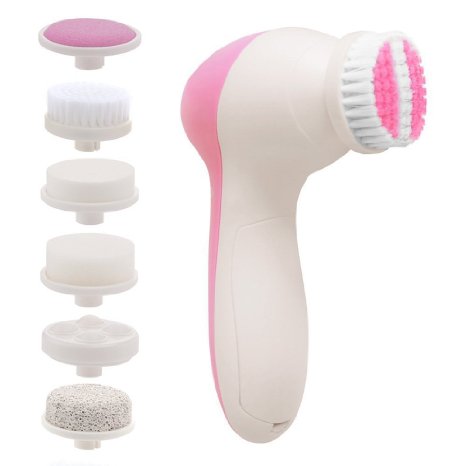 EVERMARKET Facial Massager Face Brush with 7 Brush Heads Facial Brush 7 in 1