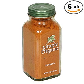 Simply Organic Turmeric Root Ground Certified Organic, 2.38-Ounce Containers (Pack of 6)