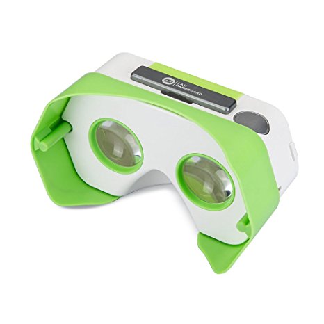 DSCVR Headset inspired by Google Cardboard v2 IO 2015 VR Gear for Apple iPhone and Android Smartphones - Google WWGC Certified Virtual Reality Viewer (Green)