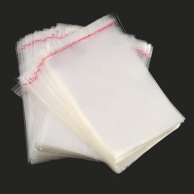 FANTESI 500 Pcs Clear Cellophane Bags, 3.5"x6" Self-Adhesive Sealing Treat Bags OPP Plastic Bag for Candy, Soap, Cookie, Valentine Chocolates