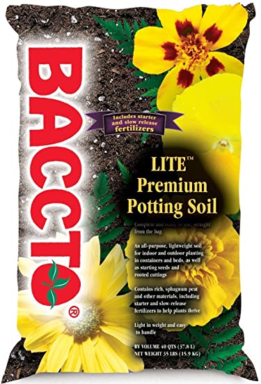 Michigan Peat 1420 Baccto Lite Premium Potting Soil, 20-Quart
