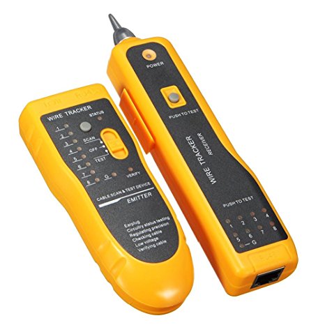 Wire Tracker, TopOne RJ11 RJ45 Line Finder Cable Tester for Network Cable Collation, Telephone Line Test with Low Battery Capacity Indication