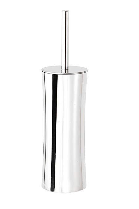 Croydex Toilet Brush With Freestanding Polished Steel Curvy Holder