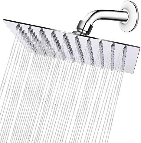 PHANTIO Ultra Thin SS Square (8"X8") Rain Shower Head Best Premium Quality Arm not Included