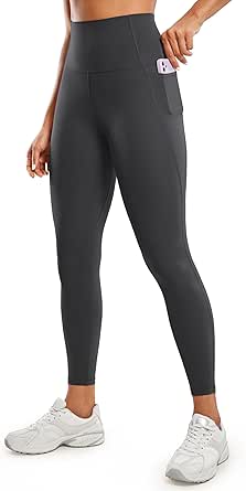 CRZ YOGA Womens Butterluxe Workout Leggings 25 Inches - High Waisted Gym Yoga Pants with Pockets Buttery Soft