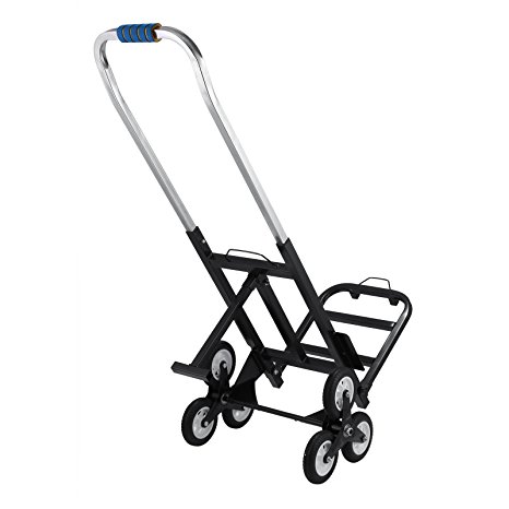 VEVOR Stair Climbing Cart Portable Climbing Cart 330 lb Capacity All Terrain Stair Climbing Hand Truck Folding Stair Hand Truck Heavy Duty with 6 Wheels (Black)