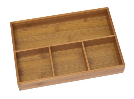 Lipper International 4-Compartment Organizer Tray, Bamboo