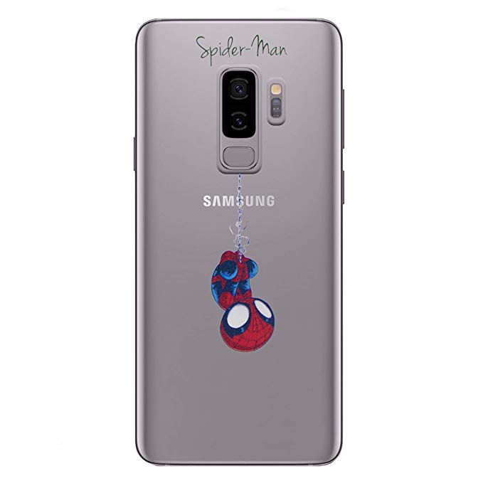 Galaxy S9 Plus Marvel Comic Silicone Phone Case/Gel Cover for Samsung Galaxy S 9 Plus (S9 Plus/G965) / Screen Protector & Cloth/iCHOOSE / Spider Man