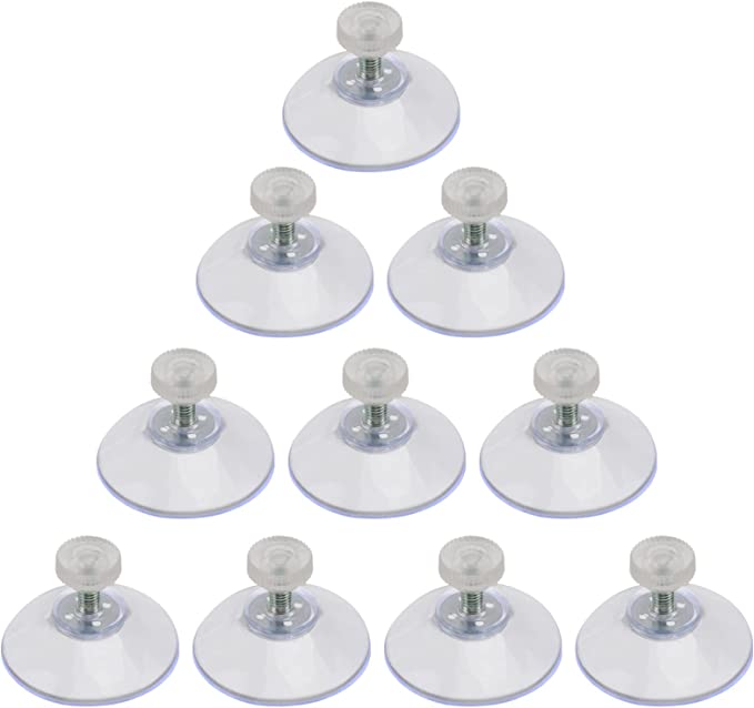 DOITOOL 10pcs Clear PVC Screw Suction Cup Hook Heavy Duty Thickened Sucker Manual Adjusting Sucker with Lock Nut for Bathroom Wall Door Glass Window