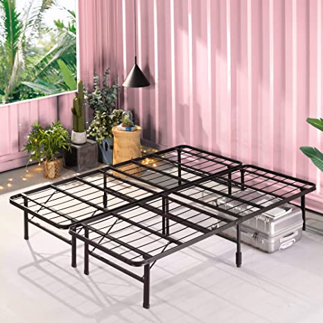 ZINUS SmartBase Zero Assembly Mattress Foundation / 14 Inch Metal Platform Bed Frame / No Box Spring Needed / Sturdy Steel Frame / Underbed Storage, Queen