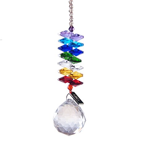 H&D 30mm Chandelier Crystals Ball Prisms Rainbow Octogon Chakra Suncatcher for Gift