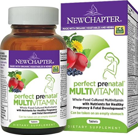 New Chapter Perfect Prenatal Vitamin Fermented with Probiotics   Folate   Iron    Vitamin D3   B Vitamins   Organic Non-GMO Ingredients - 192 ct